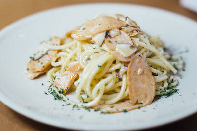 Close-up of pasta in plate