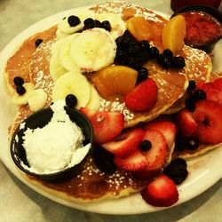 Close-up of served food in plate