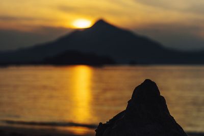 Scenic view of sea during sunset