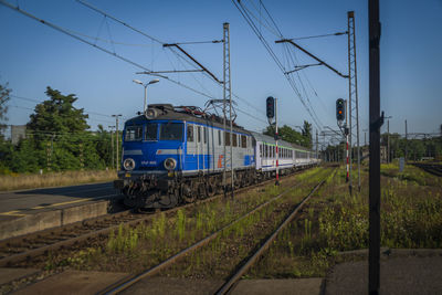 Train on railroad station