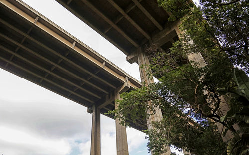 Low angle view of bridge against sky