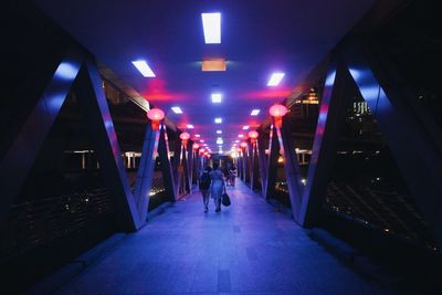 People walking at night