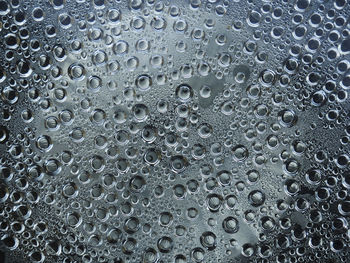 Selective focus water drops on glass.