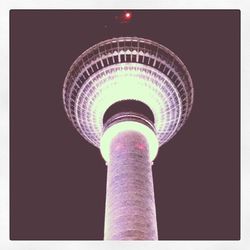 Low angle view of communications tower