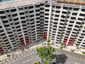 High angle view of buildings in city