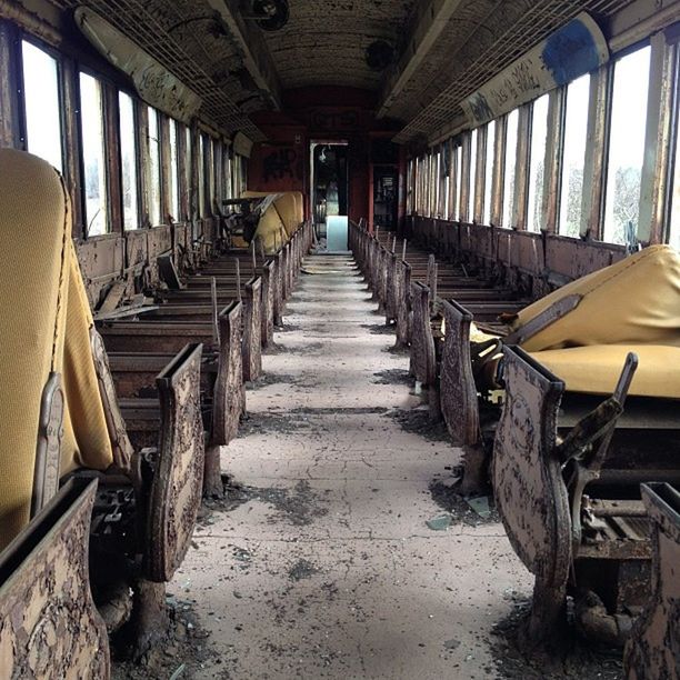 the way forward, indoors, diminishing perspective, built structure, architecture, transportation, vanishing point, abandoned, in a row, old, empty, absence, narrow, long, no people, day, obsolete, wood - material, architectural column, ceiling