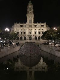 View of illuminated building at night