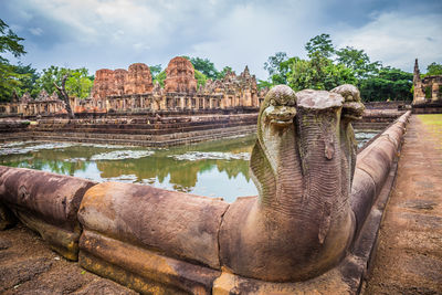 View of elephant statue against cloudy sky