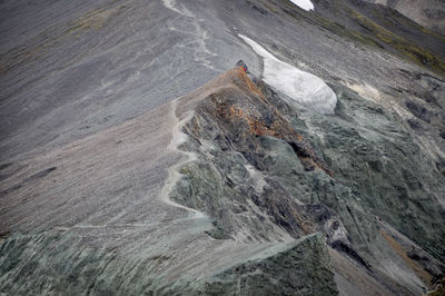 High angle view of rocks on shore