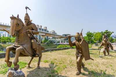 Statue against clear sky