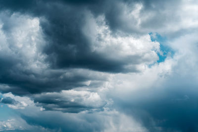 Low angle view of storm clouds in sky