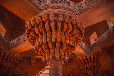 Low angle view of ceiling of historic building