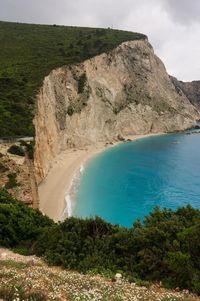 Scenic view of rock formation in sea