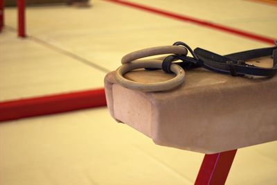 Close-up of rope tied on metal