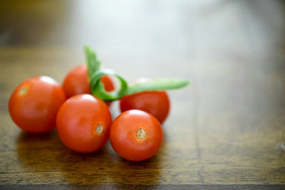 Close-up of tomatoes on table