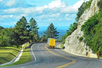 Beautiful view of the br-116 highway in the serra do espigão section, santa catarina,  brazil.