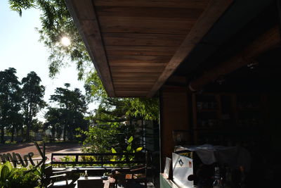 Tables and chairs in restaurant