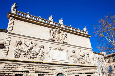 Low angle view of statue of building