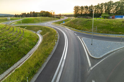 Empty road in city