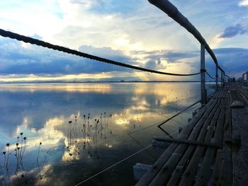 View of sea against cloudy sky