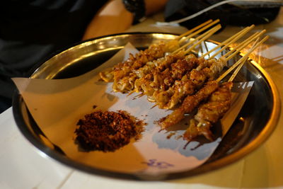 High angle view of meal served in plate