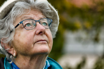 Portrait of a senior woman looking away