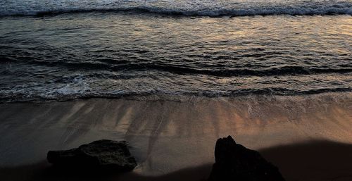 Rock formations on beach