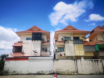 Low angle view of buildings against sky