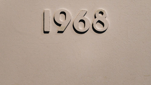 Close-up of text on wall