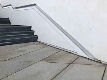 High angle view of staircase against building