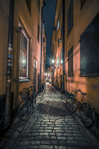 Bicycle on street at night