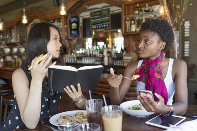 Friends having lunch together