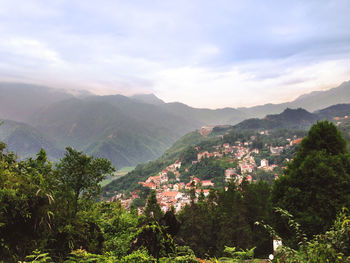 Scenic view of mountains against sky