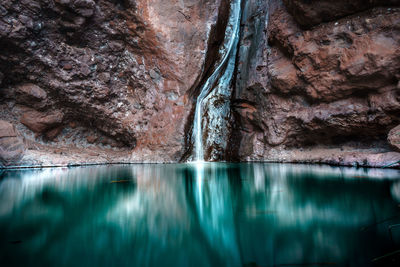 Scenic view of rock formation in sea