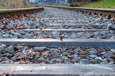 High angle view of railroad track