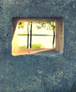 Close-up of window on wall