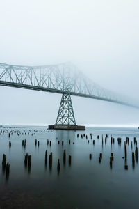 View of bridge against sky in city