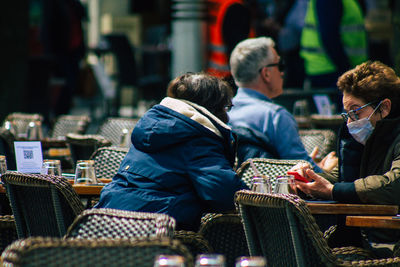 People sitting on table