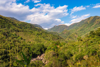 Scenic view of mountains against sky