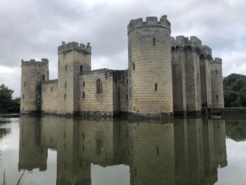 Reflection of building in water