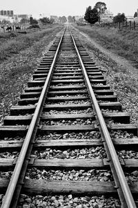 Railroad tracks against sky