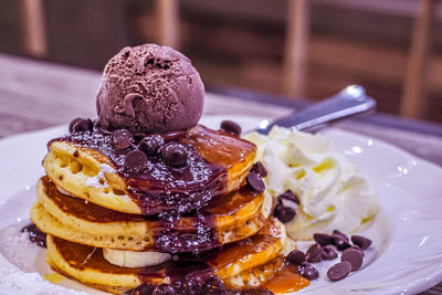 Close-up of dessert in plate