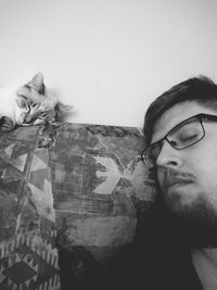 Portrait of young man relaxing at home