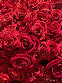 Close-up of red rose bouquet