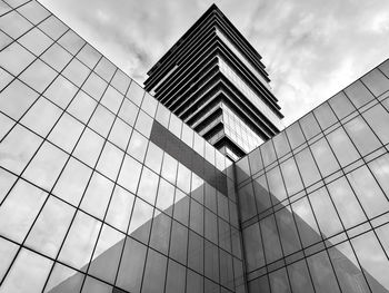 Low angle view of modern building against sky