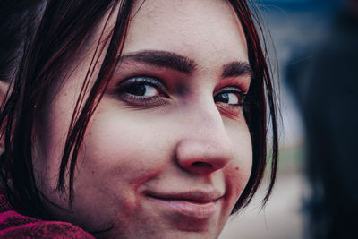 Close-up portrait of woman