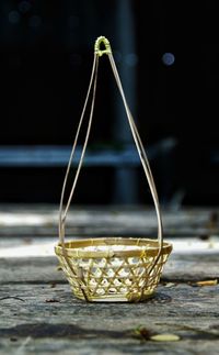 Close-up of bread in container on table