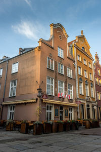 Low angle view of buildings against sky
