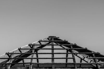 Low angle view of tower against clear sky