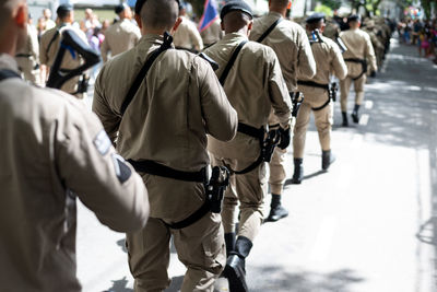 Bahia military police soldiers are seen during a tribute to brazilian independence day 